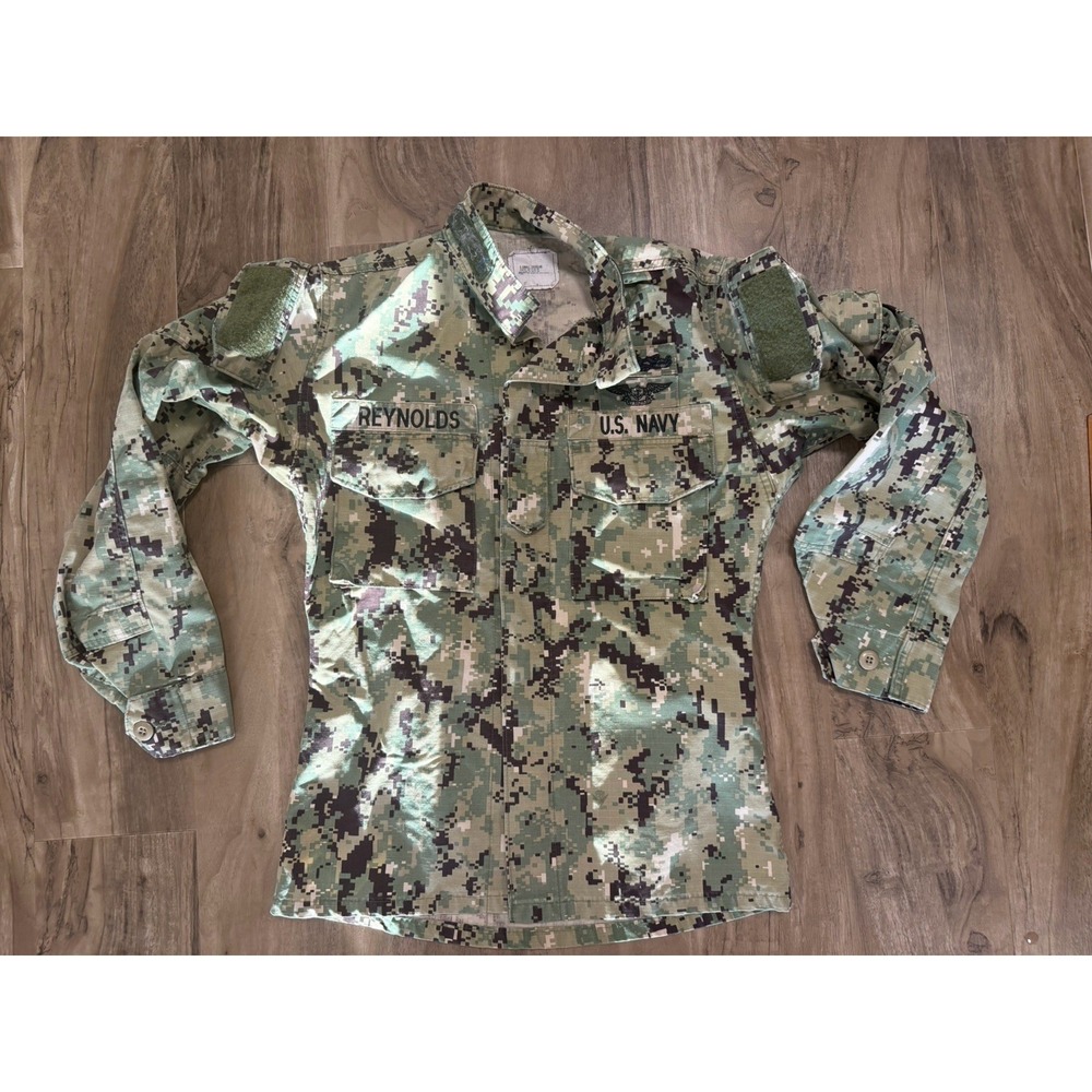XSmall Xs Reg US Navy Working Uniform NWU Type III AOR2 Camo Blouse Shirt B